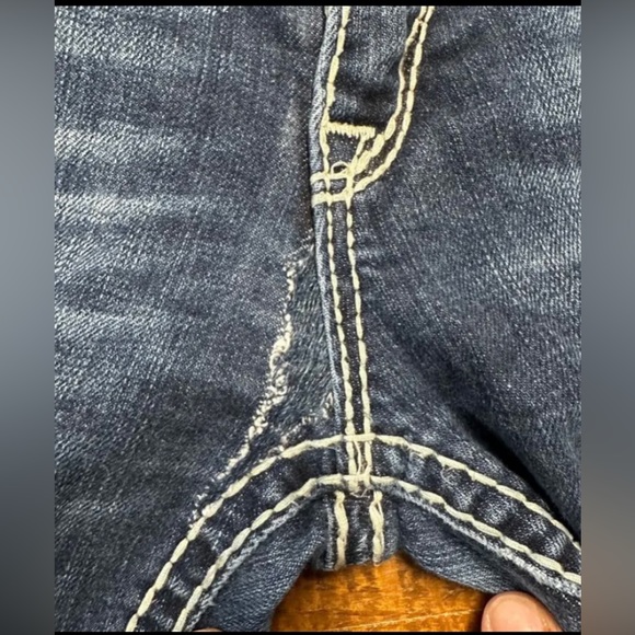 ROCK REVIVAL ELAINA Skinny Jeans Low Rise 28/31 Dark Wash Rhinestone Flip Pocket - Picture 11 of 17